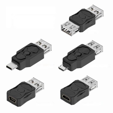 chenyang 5 Pack USB 2.0 Connector Micro USB &iuml;&frac14;&dagger; Mini USB 5Pin to USB 2.0 OTG Data Charge Converter Adapter