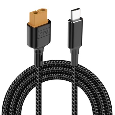 Poyiccot USB C to XT60 Adapter Cable, USB Type-C to XT60 Charging Cable, XT60 Female to USB C Adapter PD 100W 20V/5A Charging Cable Compatible for Tool-kitrc M7 M6 M6D M8S Charger,3.3ft