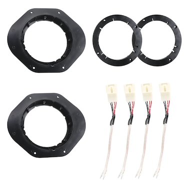 NuIth 6.5 inch Front Door Speaker Adapter Spacer Ring W/Speaker Harness Connector for Ford F150 2015-2022, 6 1/2 Inch Speaker Bracket Front Door Installation Plate Converter
