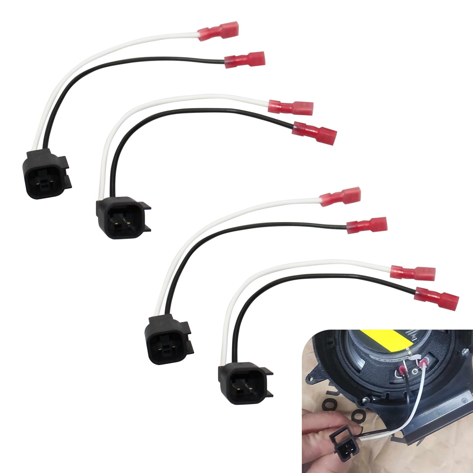 أولبد Awlbed 4 Pcs Car Audio Speaker Wiring Harness black black