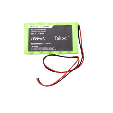 Replacement Battery Compatible with Visonic Central PowerMax 30 Panel, PowerMax Complete Alarm control Panel,fits Part No 103-300691, 103-301179, 103-303689, BAT301179, LTT-AA1300LSDX6B, 7.2V 1500mAh