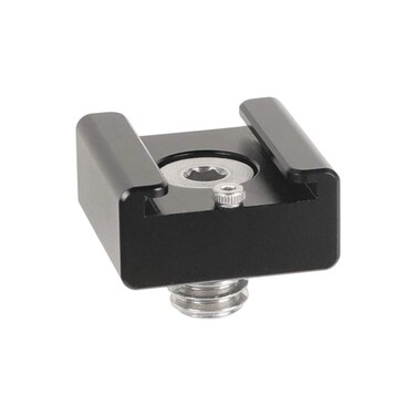 CAMVATE 3/8"-16 Cold Shoe Mount Adapter with Locating Pins Compatible for ARRI Standard Mounting Points - 2621