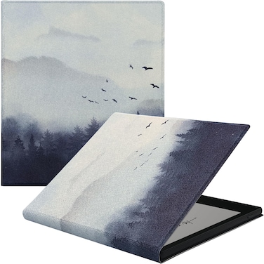 GOVTVA Magnetic Leather Case for 7&quot; Onyx Boox Tablet Go Color 7/Boox Page/Boox Leaf3 C/Leaf3 Ultra-Thin Lightweight Cover with Auto Sleep/Wake &amp; Magnetic Closure (Misty Forest)