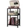 Hosfais 3 Tier Record Player Stand, Retro Vinyl Record Storage End Table Records for Living Room Bedroom (Black)