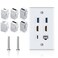 Poyiccot Outlet Wall Plate for HDMI Ethernet &amp; USB 3.0 &amp; USB C, 6Port 2x HDMI HDTV + 2x USB 3.0 +1x Cat6 RJ45 Ethernet + 1x USB C Keystone Wall Plate for Cable Wall Plate Cover, White