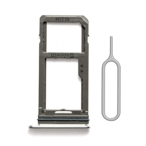 Perzework SIM Card Tray Holder Slot Replacement for Samsung Galaxy S8 and S8 Plus&iuml;&frac14;&circ;Silver Waterproof Rubber Ring and Eject Pin (Single Sim Card Version)