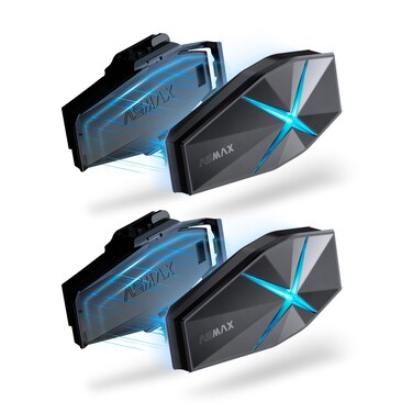 ASMAX F1 Motorcycle Bluetooth Headset, 10 Riders Mesh Helmet Communication Systems with FM Radio, AI Voice Control Motorcycle Intercom with 50Min Fast Charging, Auto Volume Control/ENC Noise Reduction