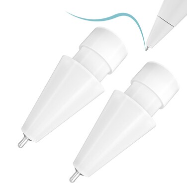 Upgraded Pencil Tips fit for Apple 2nd 1st Gen USB-C iPad Pro Air Mini Pencil,0.78mm No Wear Out iPencil Fine Point Accurate Increasing Apple Pen Nibs, Write Like A Real Pen,White