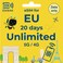 DeSiM Europe eSIM 20 Days Unlimited   Data ONLY   High-Speed Unlimited Data&iuml;&frac14;&circ;20Days&iuml;&frac14;&permil; Use in France, UK, Italy &amp;37Countries, QR Cord Easy Activation, Tethering, No Voice/SMS,for Europe Travel
