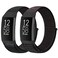AVOD Nylon Watch Bands Compatible with Fitbit Charge 4/Charge 3/SE, Soft Replacement Wristband Breathable Sport Strap with Band for Women Men (Dark Black+Official Black)