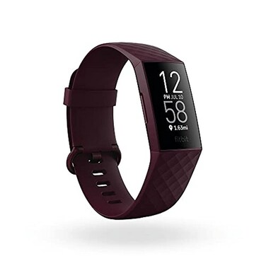 Fitbit Charge 4 Fitness and Activity Tracker with Built-in GPS, Heart Rate, Sleep &amp; Swim Tracking, Rosewood/Rosewood, One Size (S &amp;L Bands Included)