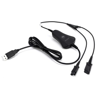 VT PLT-QD USB Training Cable Y Splitter-Adapter - Quick Disconnect Cord with Mute&amp;Volume Control for Plantronic-QD Headsets&amp;Computer