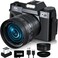 2024 Upgrade VJIANGER Digital Camera for Photography 4K 56MP Vlogging Camera for YouTube with WiFi, 180&Acirc;&deg; Flip Screen, 16X Digital Zoom, 52mm Lens, 2 Batteries, 32GB Micro SD Card(Black)