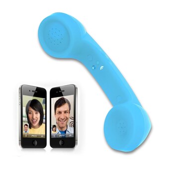 Retro Telephone Handset, Bluetooth Radiation Proof Handset Receivers Headphones for a Mobile Phone with Comfortable Call (Sky Blue)