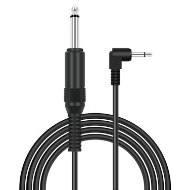 Bolvek 6ft 6.35mm 1/4" Mono Male to 3.5mm 1/8" TS Mono Male 90 Degree Right Angle Adapter Audio Cable Cord
