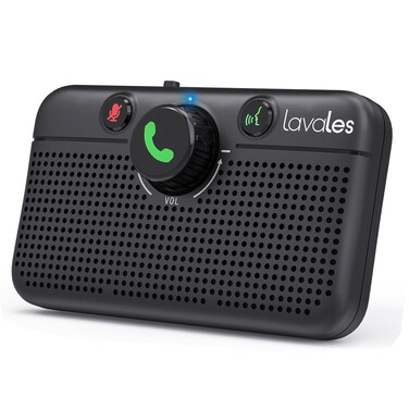 Lavales Bluetooth 5.3 Car Speaker, Handsfree Cell Phone Automobile Speakerphones, Support Siri Google Voice Assistant/Motion AUTO ON, Bluetooth Visor Speakerphone Wireless Car kit