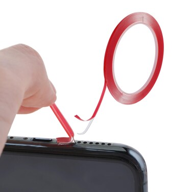 2 PCS Cell Phone Cleaning Kit, Adhesive Charging Port Cleaner Tape for Mobile Phone Hole Speaker &amp; Receiver, Cleaning Stickers Dust Remover Compatible with Phone Mobile Phone(Red)