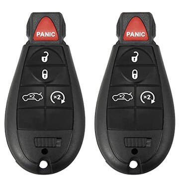 X AUTOHAUX 2pcs 433Mhz M3N5WY783X Replacement Keyless Entry Remote Car Key Fob for Dodge Charger 2008-2010 for Dodge Challenger 2008-2014 5 Buttons with Door Key IYZ-C01C