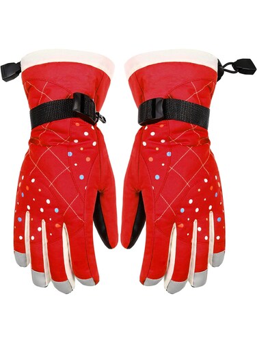 SATINIOR Women Winter Ski Gloves Waterproof Snow Gloves Warm Snowboard Gloves for Cold Outdoor Activities (Black)