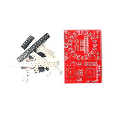 EC Buying Second Generation SMT SMD Component Transistors Welding Practice Board CD4017 NE555 Soldering Skill Training Board Lucky Turntable Flowing Water Light Kit DIY Electronic Kit