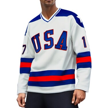 1980 Team #17 USA Olympic Ice Hockey Jersey Men's Youth Hockey Apparel with Stitched Numbers and Letters &iuml;&frac14;&circ;White-S&iuml;&frac14;&permil;