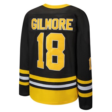 Comtop #18 Happy Gilmore Hockey Jersey for Men,Boston Adam Sandler 1996 Movie Ice Hockey Jersey Black XL