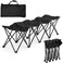 GlikCeil Portable Team Bench Soccer Seat Collapsible Folding Bench Seat Unfolded Sideline Bench Chair Playing Field Bleachers for Outdoor Sports with Storage Bag (Black), No Assembly(4 Seats)