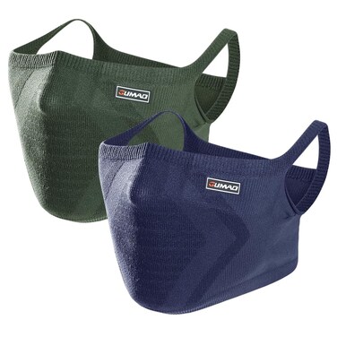 WTACTFUL 2 Pieces Fashion Breathable Neck Gaiter Half Face Mask for Men for Ski Cycling Running Hiking Work Blue Green