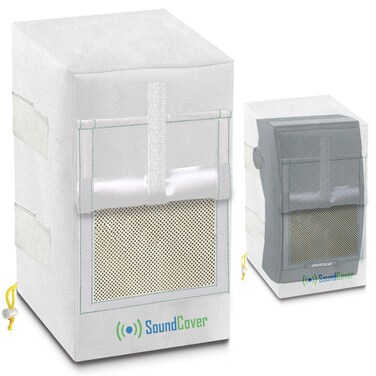 Two White Waterproof 600D Outdoor Speaker Covers for C-Bracket Mounted Speakers &acirc;&euro;&ldquo; Fits Yamaha NS-AW294, Polk Atrium 6, Bose 251 (Max Dimensions: H 13.6" x W 7.9" x D 8.9")
