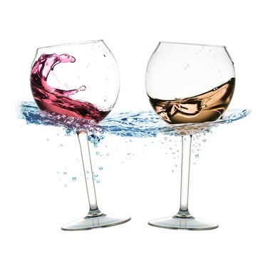 Floating Wine Glasses for Pool (18 Oz   Set of 2) That Float   Shatterproof Poolside Wine Glasses   Floating Cup   Beach Glass   Outdoor Tritan Plastic Wine Glasses with Stem