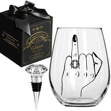 Pokolllee Wedding Engagement Wine Glass Gift for Wife Girlfriends Women, Wedding Gifts for Bride, Engagement Gifts for Her, Announcement to be Newlywed Gift for Mrs, Wifey Bridal Shower Gift