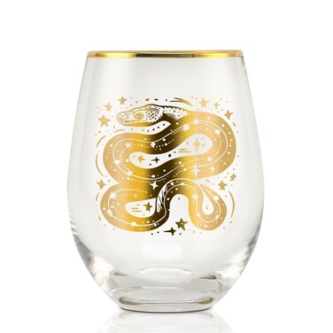 Onebttl Snake Gifts for Women, Snake Lover Gifts for Snake Lovers, Cobra Lovers, Pathon Lovers, 17 Oz Stemless Wine Glass