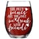 Vine Country Best Friends Wine Glass Gift for Women - Fun Friendsgiving and Friendship Wine Glass, Forever Friends - Stemless