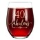 Crisky Rose Gold 40 &amp; Fabulous Wine Glass for Women 40th Birthday Gifts Funny Ideas for Women, Wife, Mom, Sister, Aunt, Friends, Coworker, Her Rose Gold Foil 40 &amp; Fabulous 14oz, with Box