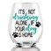 AGMDESIGN It's Not Really Drinking Alone if The Dog is Home Wine Glass, Dog Mom Gifts,Dog Lover Gifts for Him, Dog Lover Gifts for Women, Birthday Present for Dog Lovers