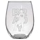 Hat Shark Football Sports Athletic Player - Laser Engraved Stemless Wine Glasses (Brady #12)