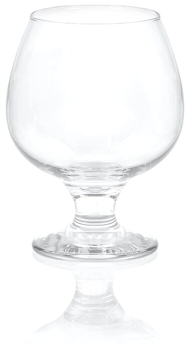 Red Co. Set of 4 Clear Cognac Glass Lead-Free Crystal Short-Stem Goblet, 13 oz.