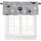 Zadaling Valance Curtain for Kitchen, Gray Black Dog Paws Footprints Window Valance for Living Room Scroll,Rod Pocket Valances for Bedroom Decor,Window Treatment Valance 1 Panel 18" x 54