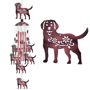 Outdoor Dog Wind Chimes Gifts for Mom - with 4 Tubes 6 Bells 7 Dogs Wind Bell, Romantic Wind Catcher, Mobile Dog Decor, Dogs Bell, Dogs Windchimes for Home, Balcony, Tree, Festival, Garden Decoration