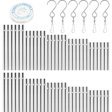 67 Pieces Wind Chime Making Kit,Wind Chime Supply,Wind Chime Part,Wind Chime Tubes,wind chime kit DIY Wind Chimes for, Ornament Craft Kit
