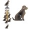 Garden Dog Wind Chimes Outdoor Indoor Decor - with 4 Tubes 7 Dogs Wind Chime, Mobile Romantic Dogs Wind Catcher, Bronze Dogs Wind Bells for Home, Mom Gifts, Balcony, Tree, Festival, Garden Decoration