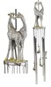 Ebros Gift Safari Madagascar Two Giraffe Couples Embracing in Love Figurine Crown Top Resonant Wind Chime with Miniature Ornamental Giraffes for Garden Patio Home Decorative Accent