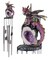 Ebros Gift Medieval Purple Dragon Guarding Topaz Crystal Geode Rock Figurine Crown Top Resonant Wind Chime with Miniature Geode Rocks Ornaments for Garden Patio Home Fantasy Dungeons and Dragons