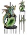 Ebros Gift Medieval Green Dragon Guarding Emerald Crystal Geode Rock Figurine Crown Top Resonant Wind Chime with Miniature Geode Rocks Ornaments for Garden Patio Home Fantasy Dungeons and Dragons