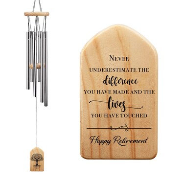 Retirement Gift for Woman Man - Never Underestimate The Difference You Made Wind Chime, Employee Appreciation Gifts, Unique Retirement Keepsake for Coworkers, Boss, Friends, Nurse, Teacher, Coach