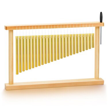 Fiada 25 Note Chimes Instrument Table Top Bar Wind Chime Sound Instruments 25 Bars Musical Percussion Instrument with Mallet for Office Ornament Decor Educational Gifts