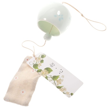 Veemoon Japanese Ceramic Wind Chimes, Small Art Wind Chimes Handmade Hanging Wind Chimes Bedroom Pendant Decor Creative Party Favor for Garden Patio Window Indoor Outdoor