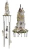 Ebros Realistic Sitting Lone Gray Wolf Hand Painted Sculptural Wind Chime Resonant Relaxing Patio and Garden Wine Chimes Mobile Decor of Wolves Timberwolves Direwolf