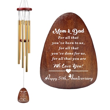 50th Anniversary Present for Parents, Happy 50th Anniversary Wind Chime, Parents 50 Years of Marriage, Mom and Dad 50th Year of Wedding, Golden Anniversary Presents for Mom and Dad Parents