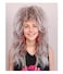 FantaLook Long Cruly Brown with White 80s Wig for Women